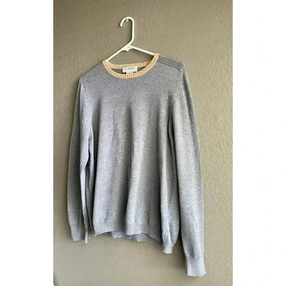 J. Crew Men's Pullover Sweater Cotton Size Large Crew Neck Gray - Picture 3 of 7